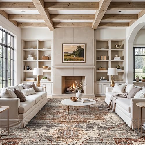 Living Room 12x15 Area Rug - Washable Area Rugs with