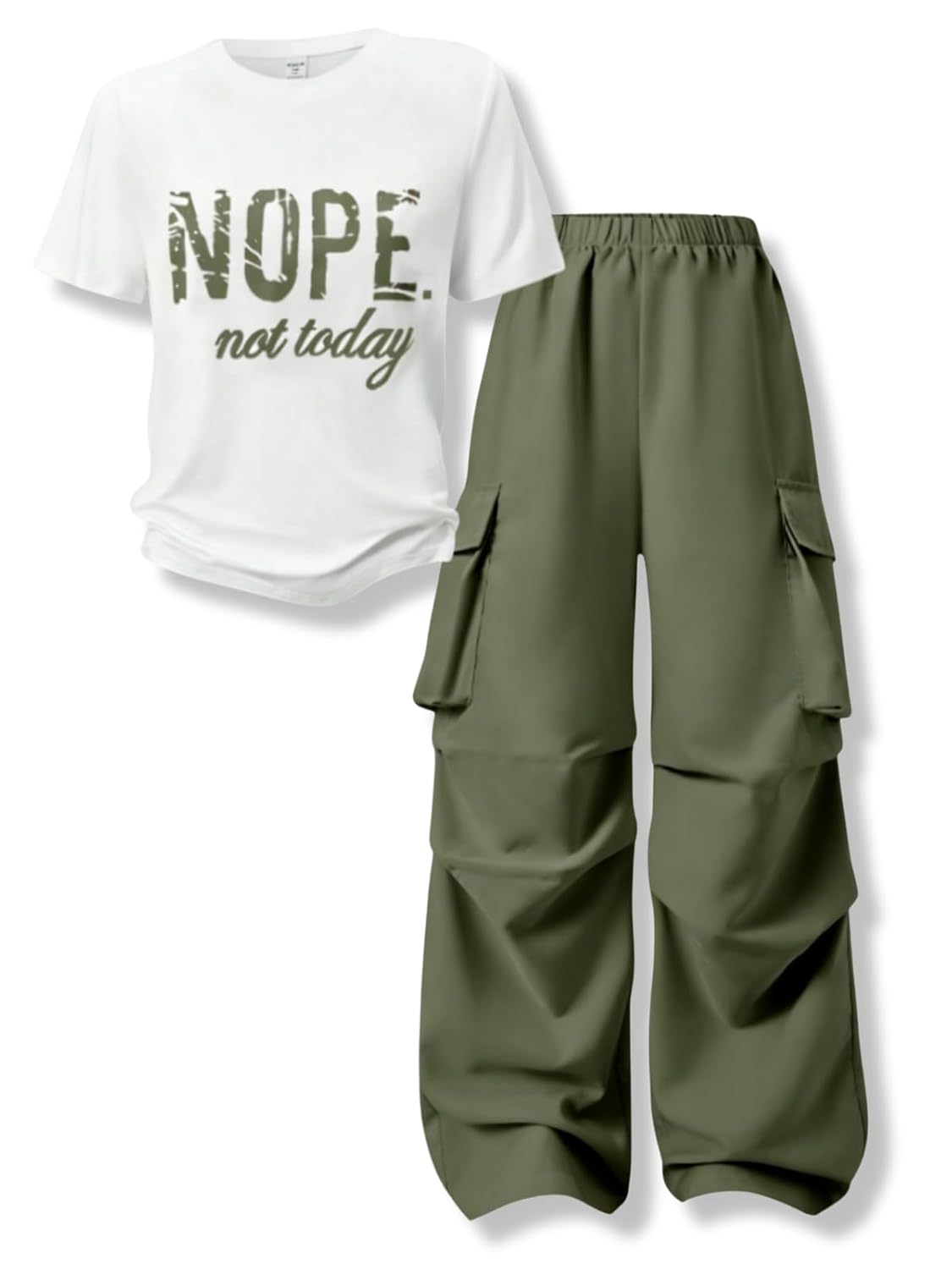Voxikidio Girls Clothes Little Girl Outfits Letter Print Short Sleeve Tops & Cargo Pants 2PCS Girls Clothing 7-16 Years - Review, Price and Buying Guide