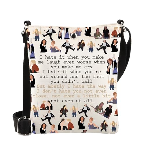 WSNANG Romantic Comedy Quote Crossbody Bag Romantic Movie Lover Gift 90s Romantic Comedy Gift