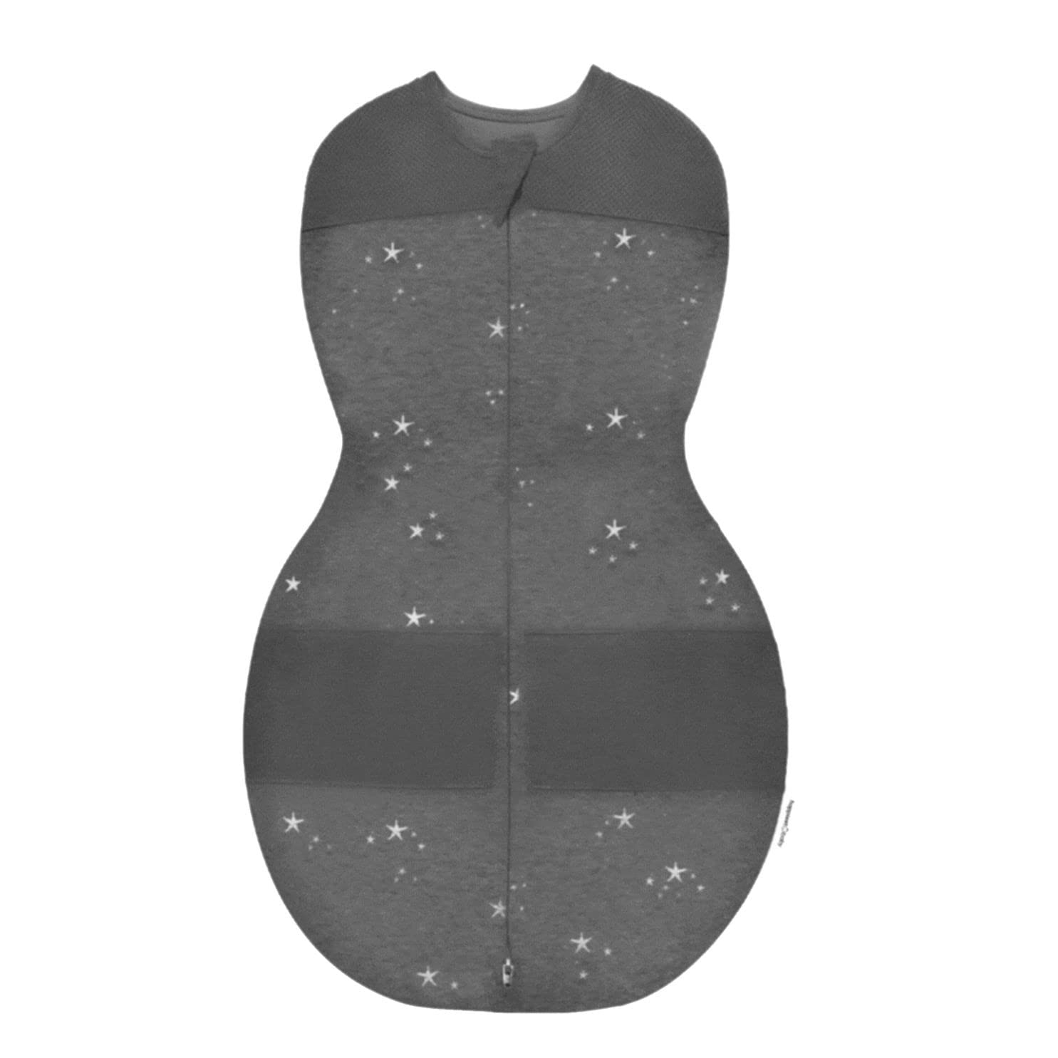 happiest baby Sleepea Pucksack 5-Sekunden-Wickeltuch, 100% Bio-Baumwolle, von Ärzten entworfen fördert gesunde Hüftentwicklung (Sterne Anthrazit, M)