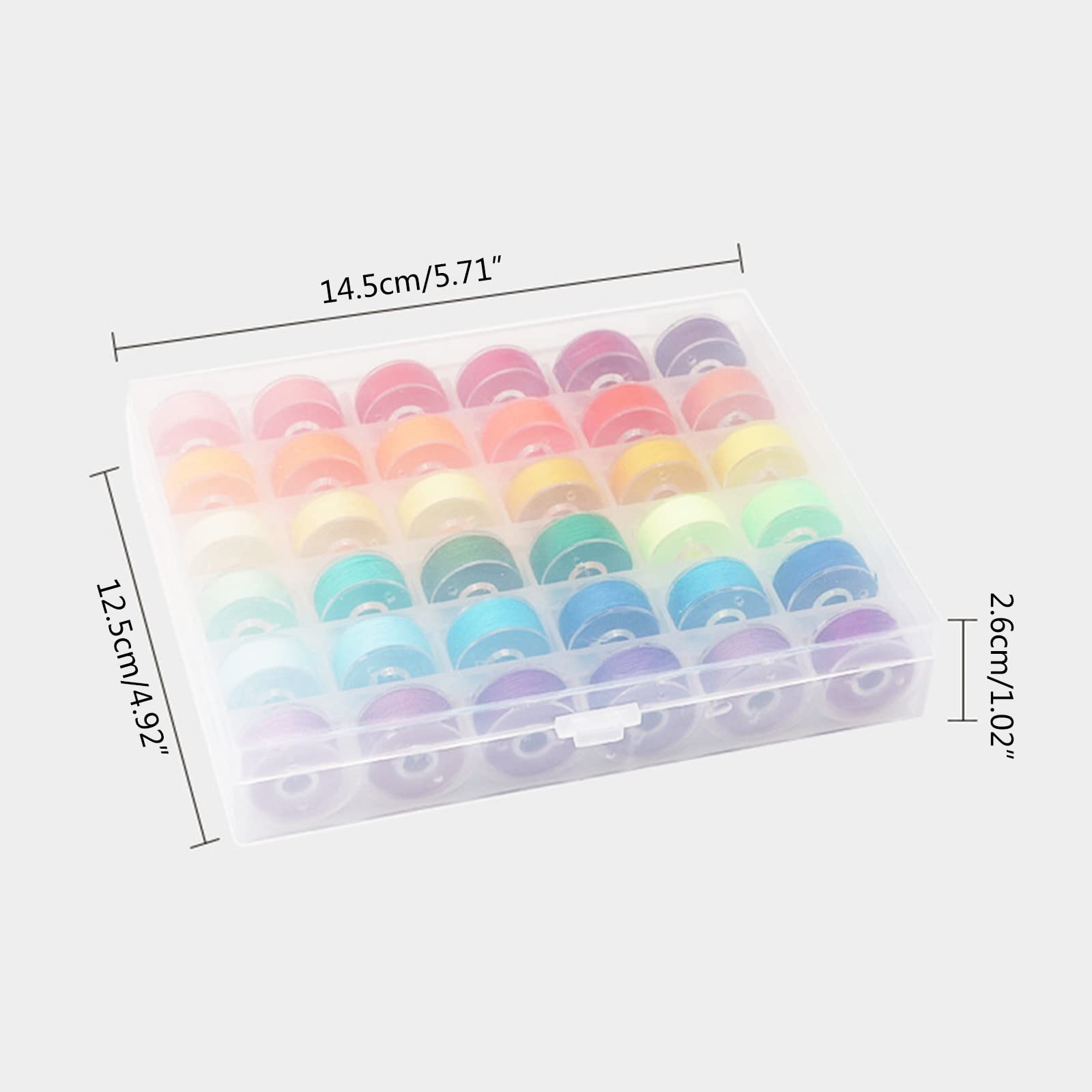Filo Bobina preavvolto da 144 con Bobina per Custodia, Colori Vivaci Assortiti, Adatto per Macchina da Cucire per Ricamo, Filo per Cucire, Set in Custodia, Set Cotone per Macchina