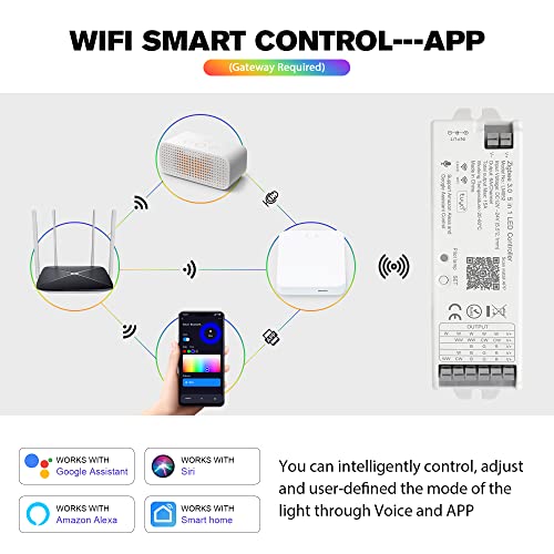 Xxk LM052 Zigbee 3.0 Led Strip Controller Rgb Cct Rgbw 5In1 Dimmable Compatible With Smart Life App/Alexa Echo/Google Assistant Home/Siri, Dc12-24V Lights Controller(Require Zigbee Hub) thumb #4