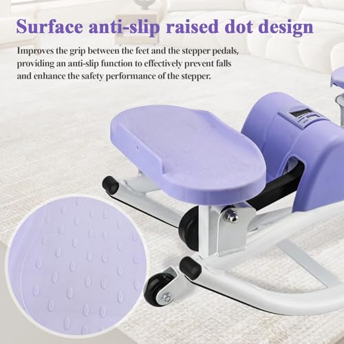 Image of Rock Stepper for Home Workout, Side-to-Side Stepper Machine with Resistance Bands & Digital Display, Low-Impact Lateral Stepper for Full Body Exercise, Compact Quiet Cardio Equipment for Apartment /Gym