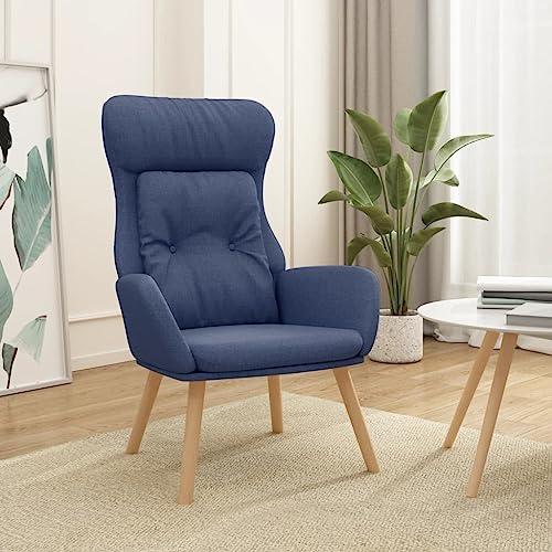 KTHLBRH Sillón de Relax de Tela Azul Sillón Relax con Reposapiés, Cómodo y Estable para Sala de Estar