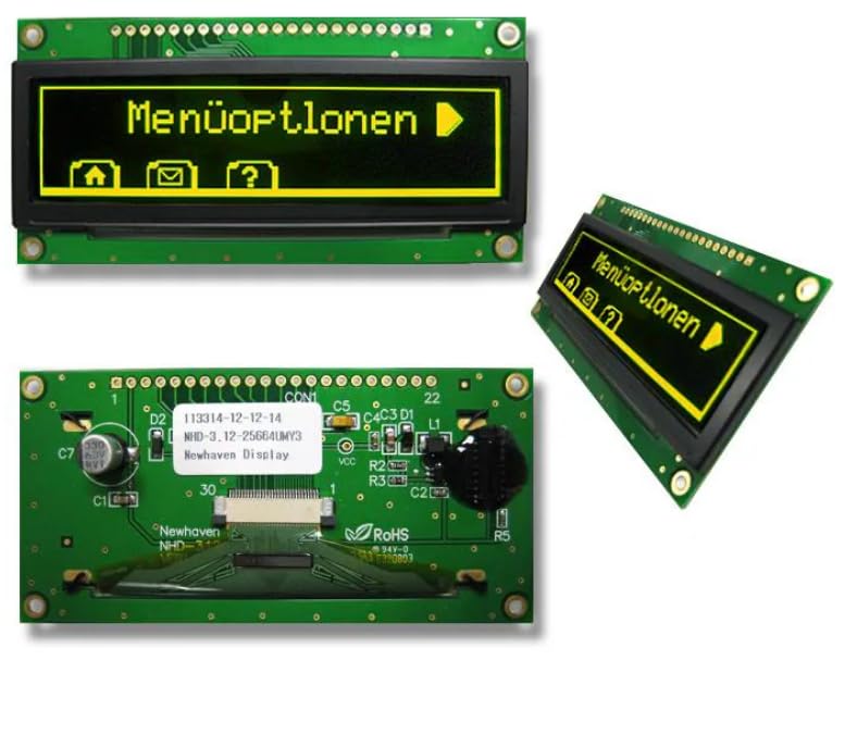 NHD-3.12-25664UMY3, OLED Displays & Accessories OLED 256x64 Yellow 3.12