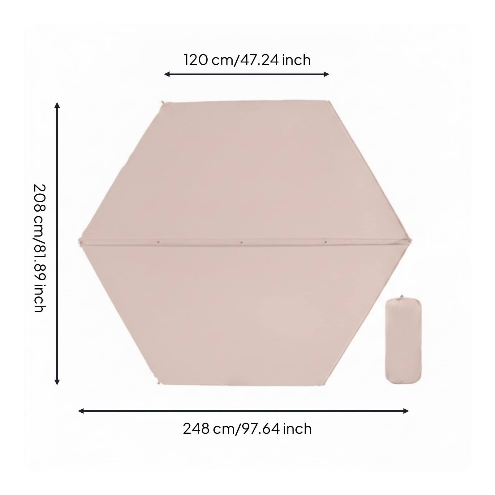 Baoblaze Materassino Autogonfiante da Campeggio Materassino Tappetino Cuscino con Profilo Imbottito 2.5 Cm in Poliestere Pvc Schiuma Memory Pieghe a Cerniera