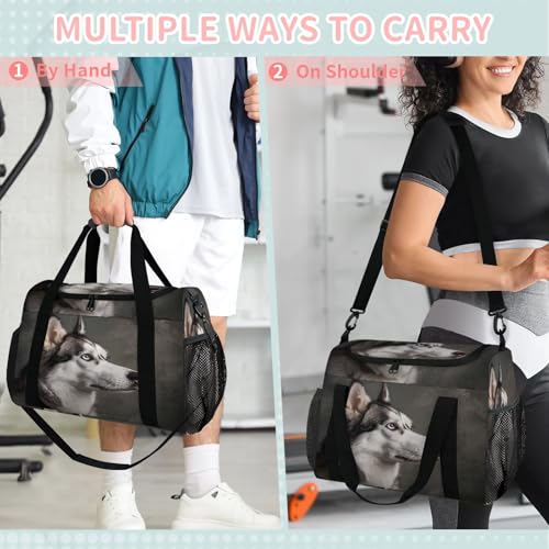 Cool Husky Dog Travel Duffle Bag, Waterproof Weekender Overnight Bag Carry On Tote Bags for Women Men, Hospital Bag for Labor and Delivery4