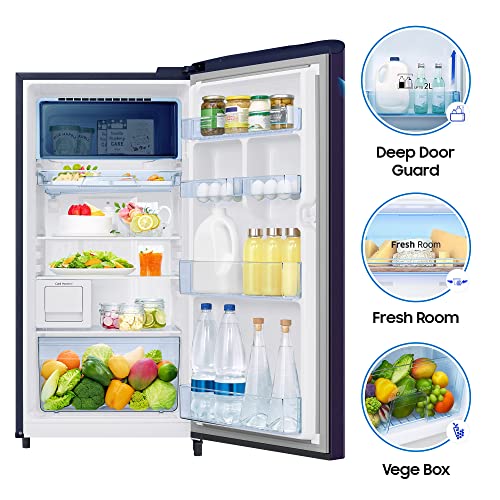 Samsung 192 L 4 Star Inverter Direct Cool Single Door Refrigerator(RR21A2M2XUZ/HL, Midnight Blossom Blue, Digi Touch Cool, Curd Maestro, 2022 Model) - Image 5