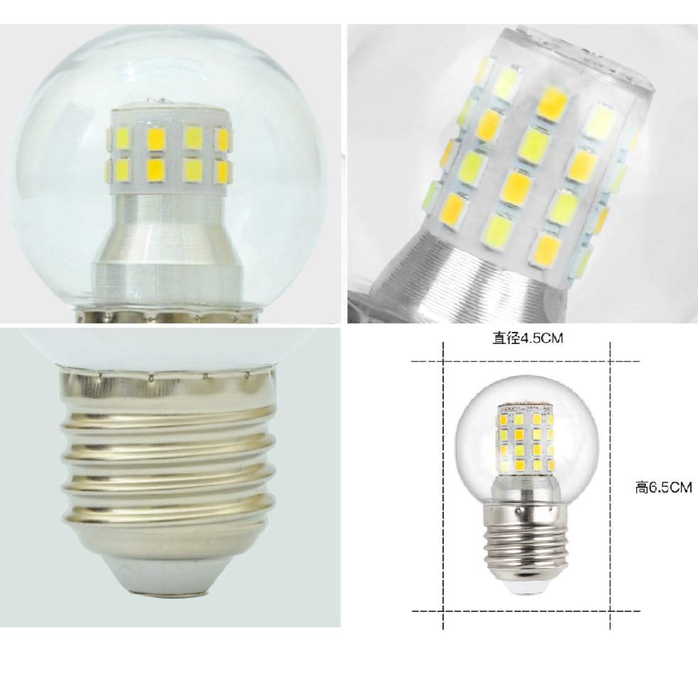 Bombilla LED Magic Bean redonda y transparente E27, AC230V 7W, base de rosca estándar para iluminación doméstica, no regulable (7W 230V 10pcs/Cálido blanco 3000K)