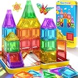 Soyee Magnetische Bausteine Reisespielzeug mit Metallbox Mini-Magnetbausteine für Kinder STEM Sensorisches Spielzeug Kleinkindspielzeug für Reisen Spielzeug Geschenk Jungen und Mädchen ab 3 Jahren