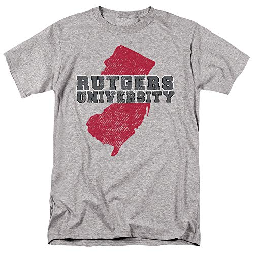 Rutgers University Official State Unisex Adult T-Shirt, Athletic Heather, Large