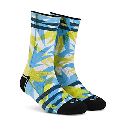 Image of DYNAMOCKS Men & Women Crew Length Socks (Spring) (Pack of 1 pair; Multicolour; Anti-Odour; Breathable; Durable) (Small-Fits Shoe Size India /UK 4-7)(Large-Fits Shoe Size India /UK 8-10)