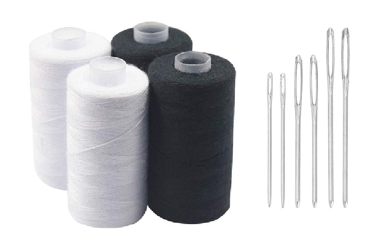 800M Strong and Durable Sewing Threads for Clothes Sewing Accessories Tailoring, Sewing, Fits in Any Machine White Black with 6 Pcs Steel Sewing Needle (4) (B0D1P4RWHX) Amazon Price History, Amazon Price Tracker