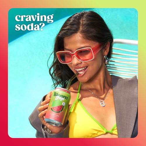 Image of Bloom Pop Prebiotic Soda, Gut Health Support, Watermelon Lime, 12 Pack | Watermelon lime flavor with clinically backed prebiotics for gut health, metabolism support and soda satisfaction.