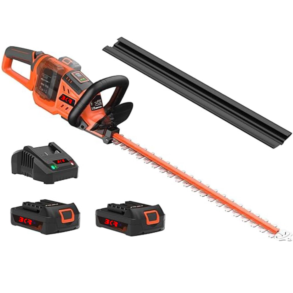 bkrCordless Hedge Trimmer, 40V Electric Hedge Trimmers with 22-Inch Dual Action Blades, 3/4" Cutting Capacity, 2.0Ah Battery- LG1072
