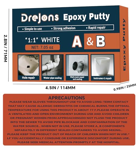 Image of Putty Sculpt Clay Modeling Compound for Sculpting, Modeling, Building, Repairing, Epoxy Putty Self-Hardening Easily Repairs Metal, Wood, Tile, Ceramics Concrete White 200g
