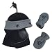 N'Ice Caps Boys Wrap Around Hat and Mitten Set with Embroidery (6-15 Months, Infant - Black/Charcoal Grey)