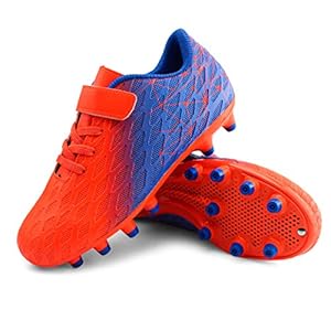JABASIC 018-Orange-37 Voetbalschoenen voor kinderen, voor vaste ondergrond, lichte sport- en outdoorvoetbalschoenen, oranje, oranje, 37 EU