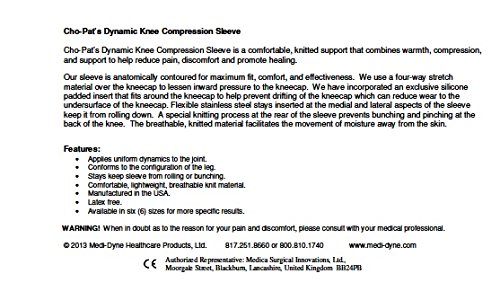 Cho-Pat Dynamic Knee Compression Sleeve - For Knee Support, Arthritis, Patellar Support, Meniscus Tear, Joint Pain Relief And Recovery (Medium, 17 3/8"-18 1/2"") #TOP4