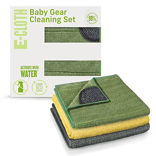 Image of E-Cloth Baby Gear Cleaning Kit, Premium Microfiber Cloth, Ideal for Baby High Chairs, Cover, Car Seat, Booster Seat, Stroller, Nursery Toys, 100 Wash Promise