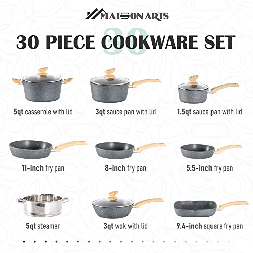 MAISON ARTS 30 Piece Induction Pots and Pans Set, Kitchen Cookware Sets - image 2