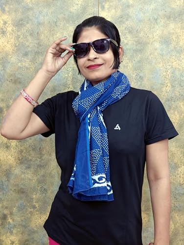 Rastogi Handicrafts Cotton Scarfs For Women’s Apparel Fabric Hand Block Printed 70 x 20 Inch Mini Stoll For Girls2