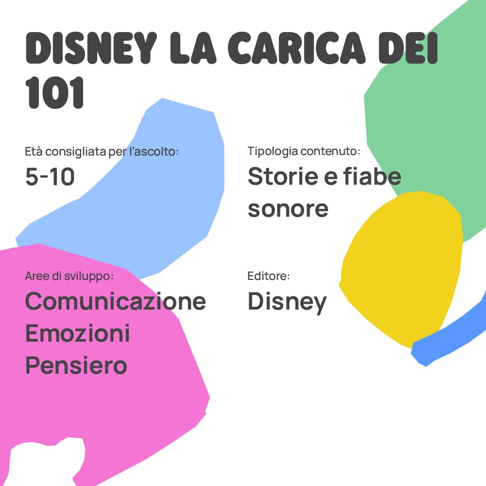 FABA Disco Sonoro Disney - La carica dei 101 - Storie e fiabe sonore per bambini e bambine 5-10 anni - Ascoltabile con il Raccontastorie e FABA+, gioco educativo versione italiana