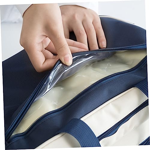 PartyKindom Large Capacity Sports Bag Versatile Gym Swim Tote Dark Blue Creamy White for Pe Kits Travel Essentials and Beach Gear Durable Wet Compartment2