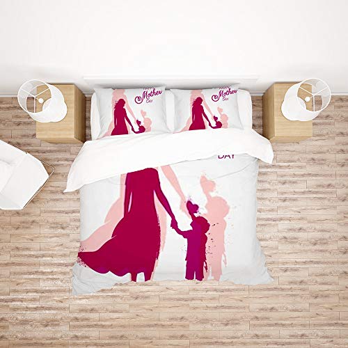 Housse de couette microfibre avec 2 taies d'oreiller pour lit double - 3