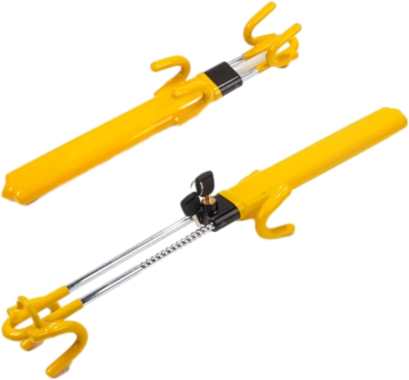 2 Pcs Car Steering Wheel Lock Heavy Duty Antitheft Device and Car Security Lock with Adjustable Locking and 2 Keys for Cars, Trucks and SUV