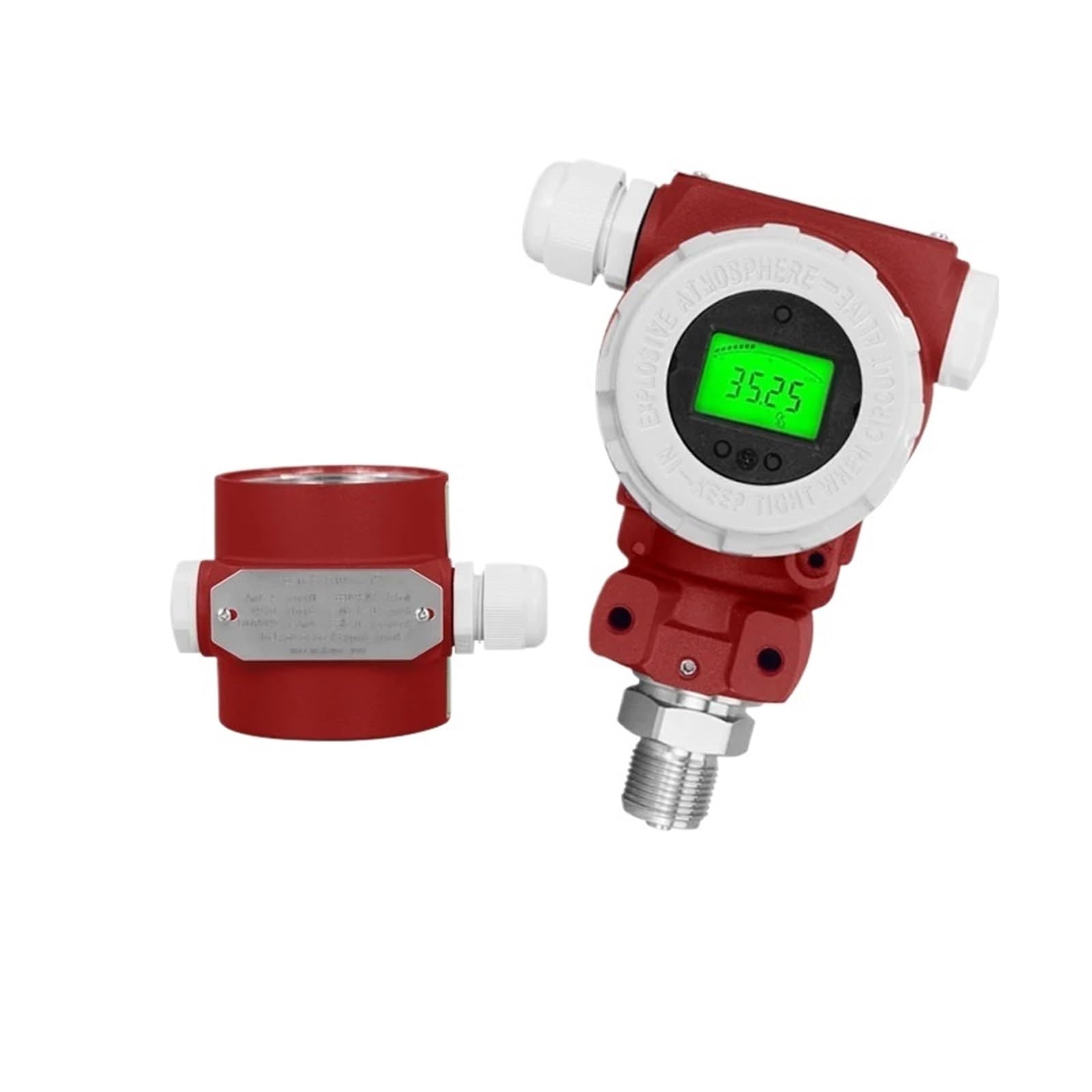 JJKKOZVQF 1PCS PC2088 Pressure Transmitter Sensor 4-20mA Output LCD Stainless Steel Digital Display 0-10Mpa Pressure Transducer(RS485 NPT1-4)