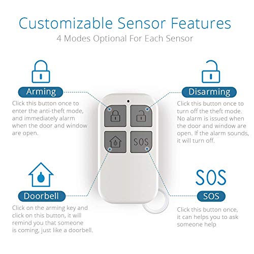 Hendun Door Alarm For Home Security With Remote, 130Db Wireless Windows Alarm Sensors,Chime For Pool Door, Kids Safety, Alarm For Garage, Sliding, Dementia,Opening Entering Alert (Pack 1) #TOP6