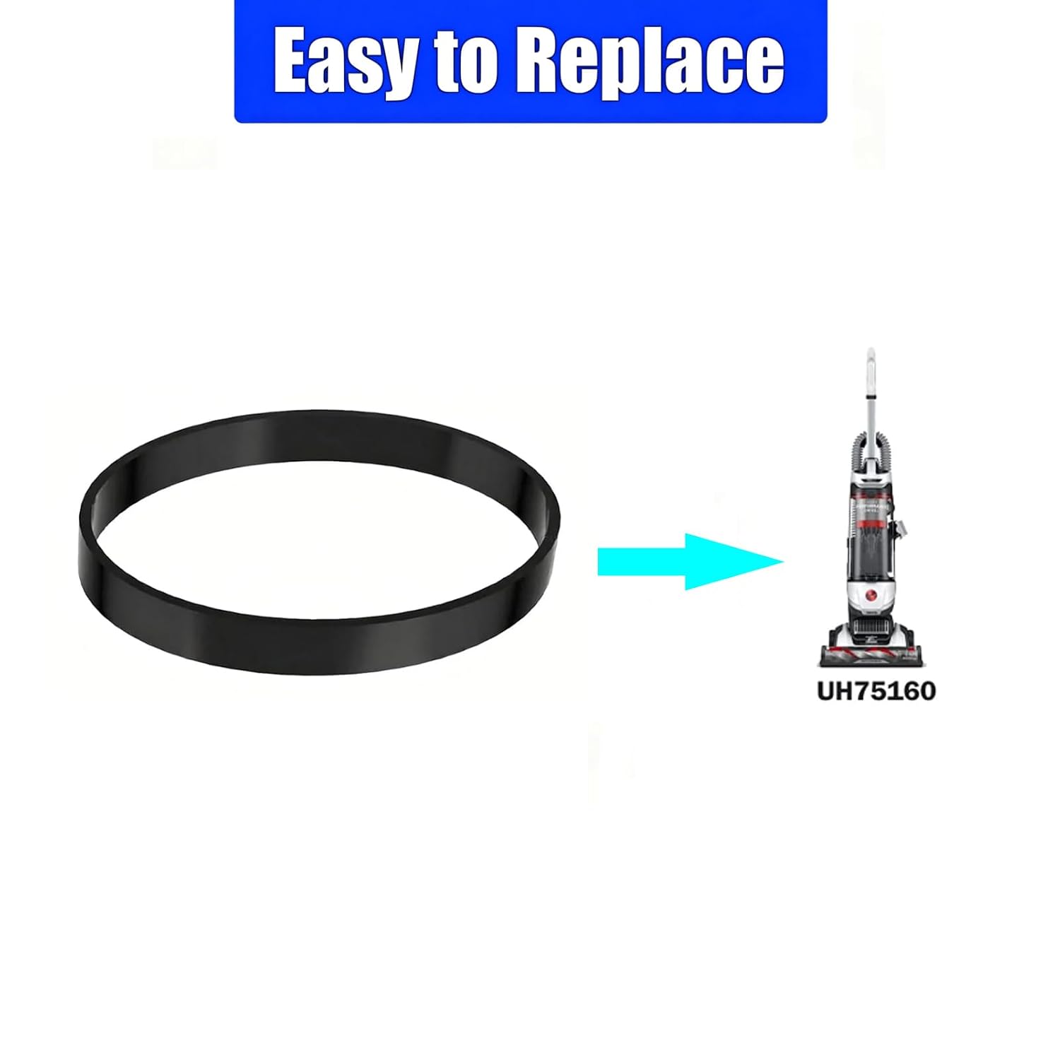 4Pcs Vacuum Cleaner Belt Compatible with Hoover UH75200 UH75210 UH75100 UH75110 UH75160 High Performance Swivel XL Pet Upright Vacuum Cleaner