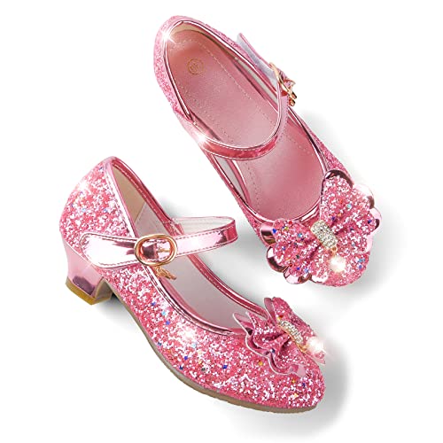 JerrisApparel Chaussures Princesse Fille Fête Déguisement Mariage Mary Janes (32 EU, Rose)