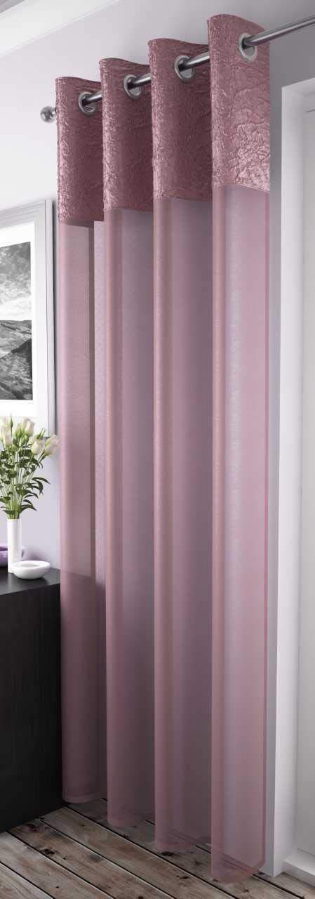 Mirabel Blush Pink Madeira Plain Muslin Look Crinkled Top Voile Panel 53 X 72 Drop Inches 135Cm X 183Cm Approx Plain Eyelet Ring Top Elegance Curtain Door Panel Retro Top