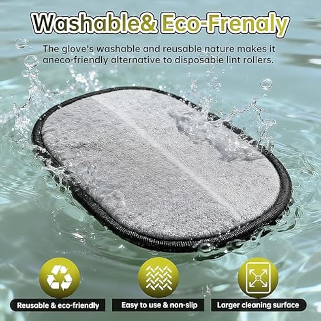 Electrostatic Pet Hair Removal Glove Brush, Reusable Cat Dog Electrostatic Hair Remover Grooming Glove Brush Tool, Suitable for Sofas, Clothing, Carpets, Curtains (Black-2Pcs)-fZOw4ZVP