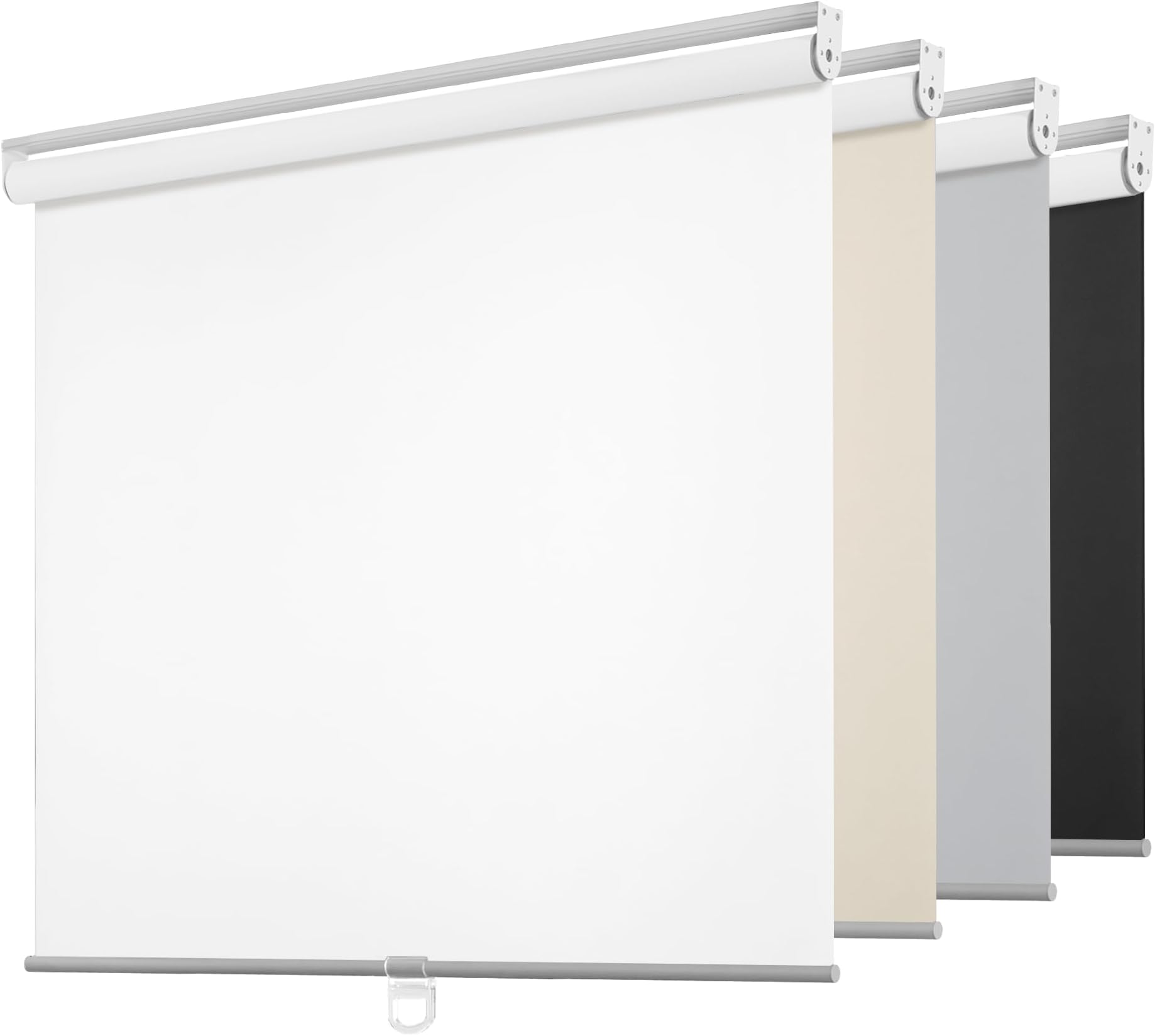 ChrisDowa Cordless Free-Stop 100% Blackout Blinds for Windows, Roller Windows Shades with Thermal Insulated, UV Protection Fabric for Living Room, Office and Home.White,34" W X 72" H