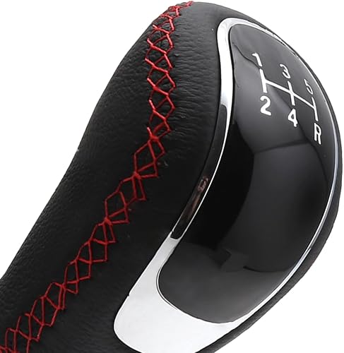 Miniatura 6 de Pomo de cambio de 5 velocidades, pomos de palanca de cambios manual pesados, mango de cambio de engranajes de cuero, transmisión universal manual