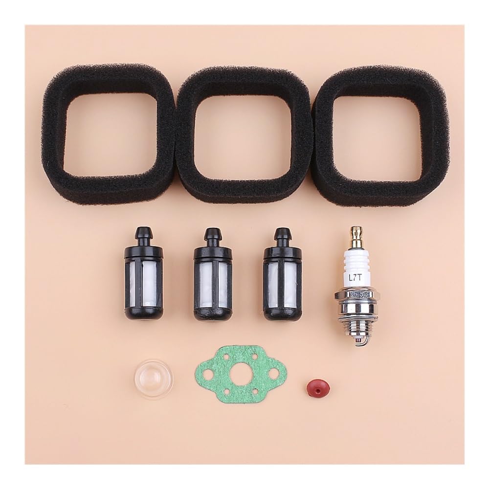 Kit de réparation filtre à air, carburant et bougie d'allumage compatible avec les débroussailleuses TH23D, TH26D, TH23, TH26 TJ27. Pièces détachées for