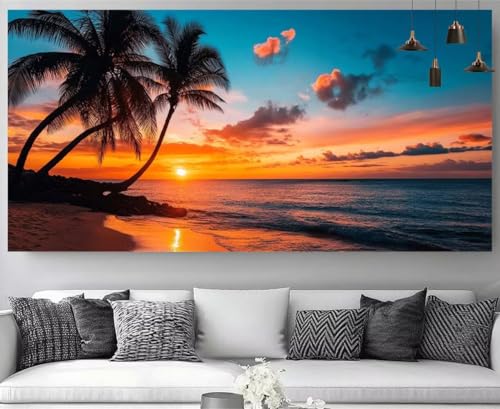 Broderie Diamant Coucher de Soleil pour un Salon Lumineux et Relaxant