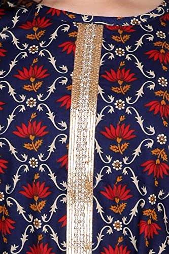 Image of Adiva Girls Floral Print Anarkali Kurta Sharara with Dupatta Set
