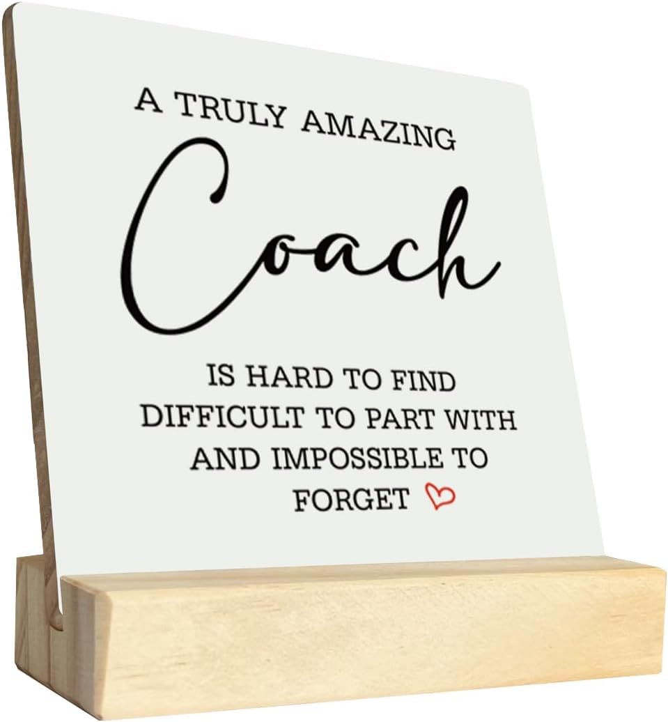 Sarvada Decor Coach Gift Wood Plaque - An Amazing Coach Is Hard To Find, Impossible To Forget - Meaningful Sign With Wooden Stand, Thank You Gift for Teacher's Day, Desk Sign-image-39