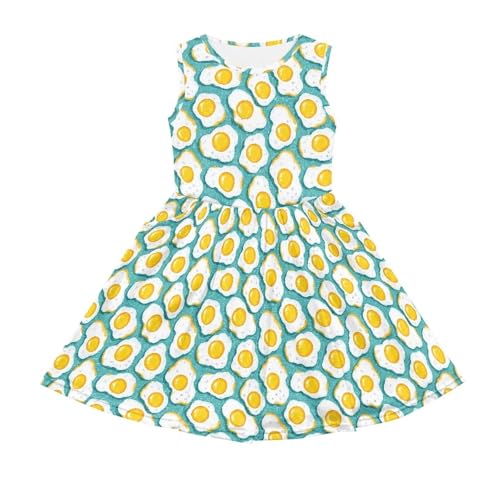 Girls Dress Sleeveless Casual Elastic Waist A-Line Midi Tank Dress with Pockets