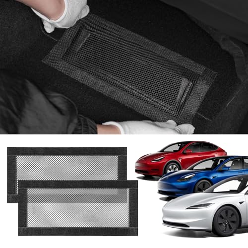 YONZEE 2-Pack Backseat Air Vent Cover for Tesla Model 3 Model Y Accessories (2017-2025) - Rear Seat Airflow Outlet Protector with Upgraded Mesh and Velcro