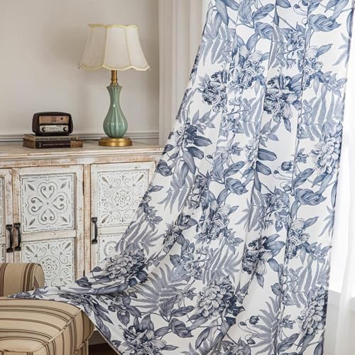 Rideaux de luxe légers en polyester semi-opaques motif feuilles