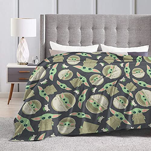 Mionit Super Soft Flannel Anime Blankets Baby Yo-Da Blanket Fits Couch Sofa Bedroom Living Room Suitable For Kids Adults 50 Inchx40 Inchinch, Black #TOP3