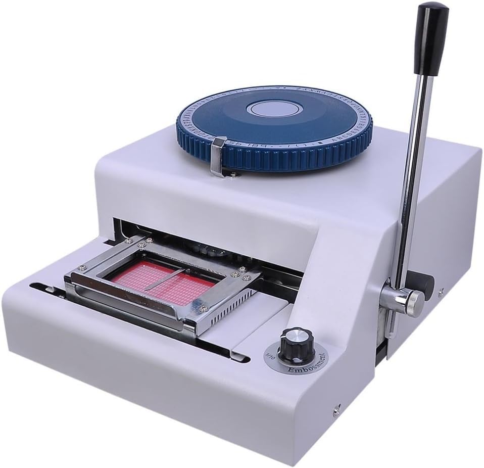 Manual Credit Card Embosser, PVC Card Embosser Code Printer, Embossing Machine 72 Character Letter Manual Card Embosser Stamping Machine, for Credit, VIP, ID Card.