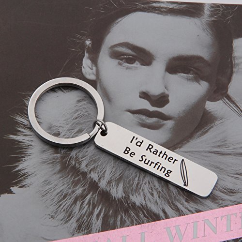 Gzrlyf I'd Rather be Surfing Keychain Surfer Keychain Surfing Gift Surfboard Gift Water Sport Gift for Windsurfer3