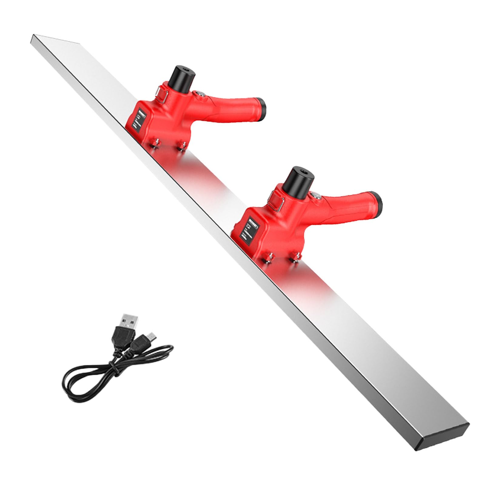 Llana De HormigóN,Vibrador De Cemento A BateríA De 12000 R/Min,Regla Niveladora Vibratoria,Mango Antideslizante Para Un Acabado Eficiente De Paredes Y Suelos,Red-withtype-Cchargingcable