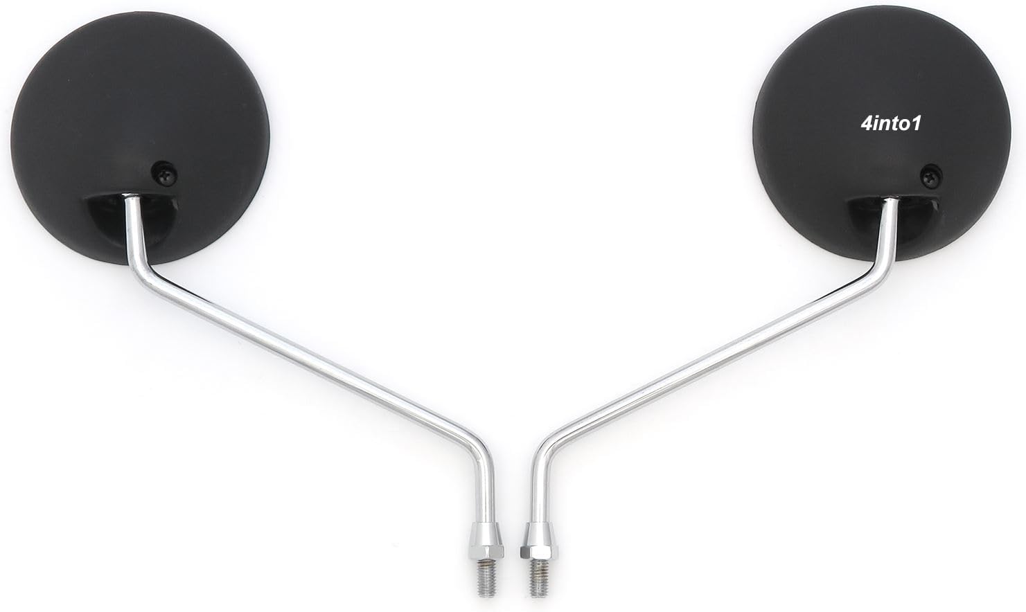 Set of 2 Chrome & Black Round Scooter Mirrors - 8mm - Fits Honda NA/NC/NN/NQ/NX/PA/SE/TG50 C70 Passport